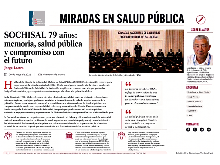 SOCHISAL 79 años: memoria, salud pública y compromiso con el futuro