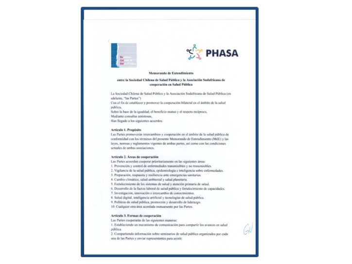 SOCHISAL y PHASA fortalecen la cooperación internacional en salud pública